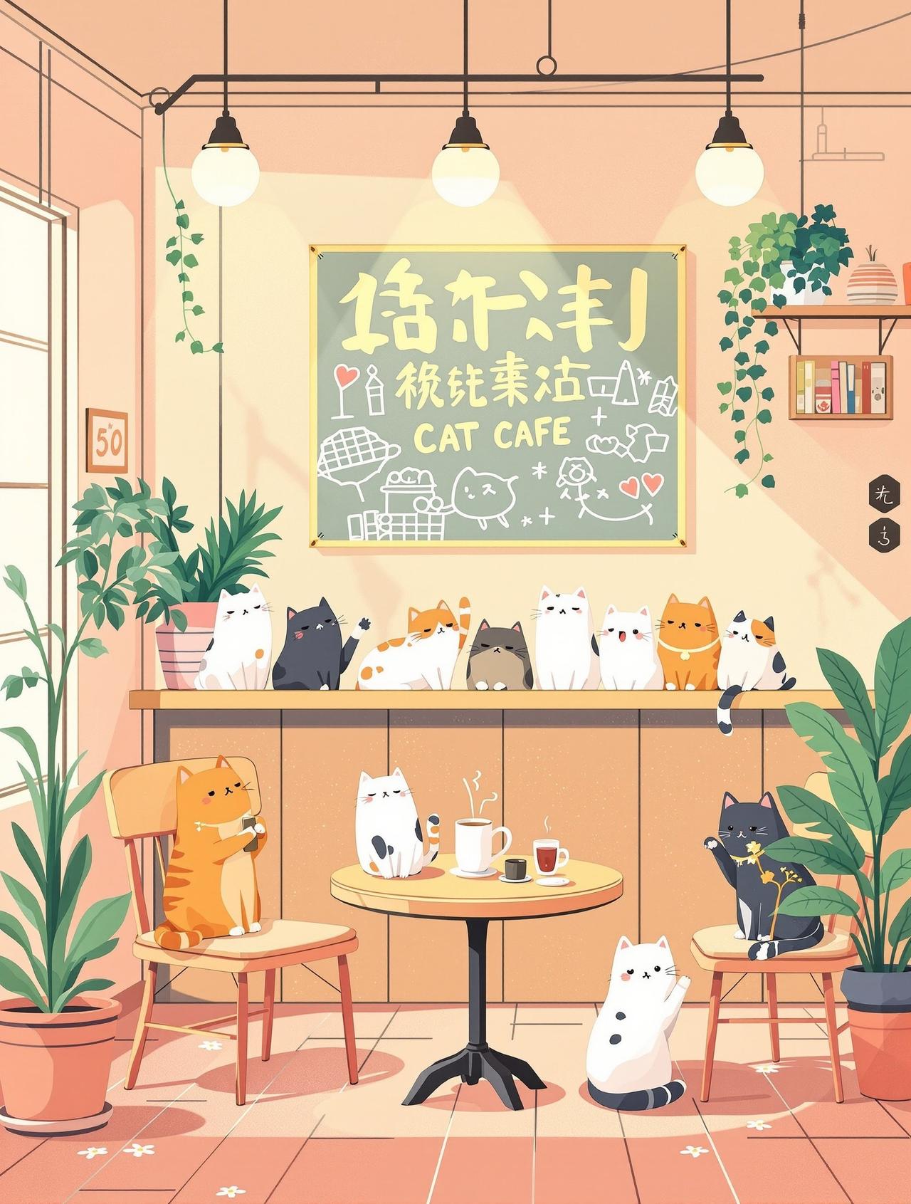 红果短句 - 猫咪咖啡馆的日常